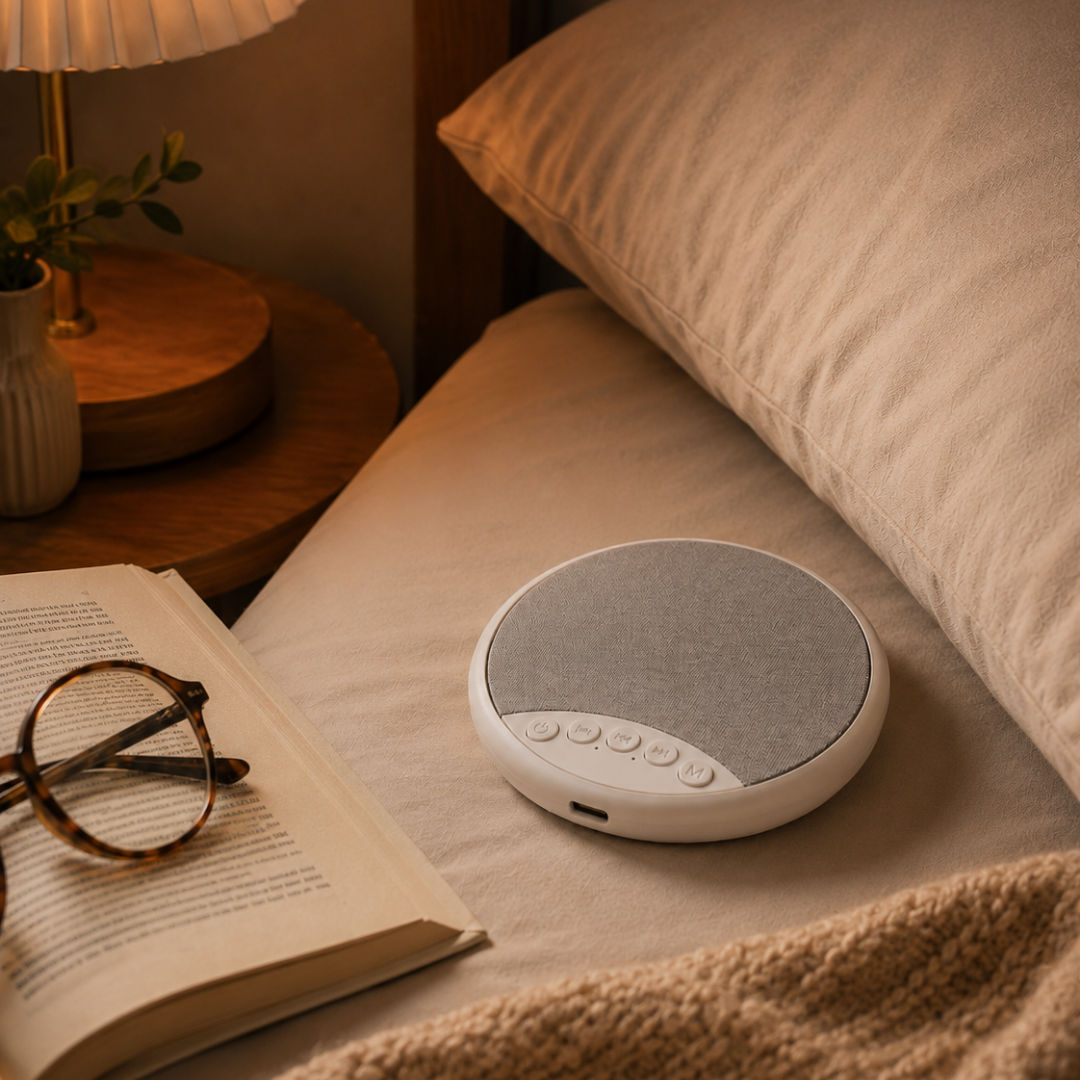 Lunavive - NearSound™ compact slaapgeluidapparaat | Persoonlijke audio zonder iets te dragen