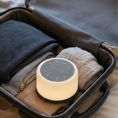 Lunavive - CalmGlow™ white-noise toestel met nachtlamp | Rustgevend geluid en zacht licht